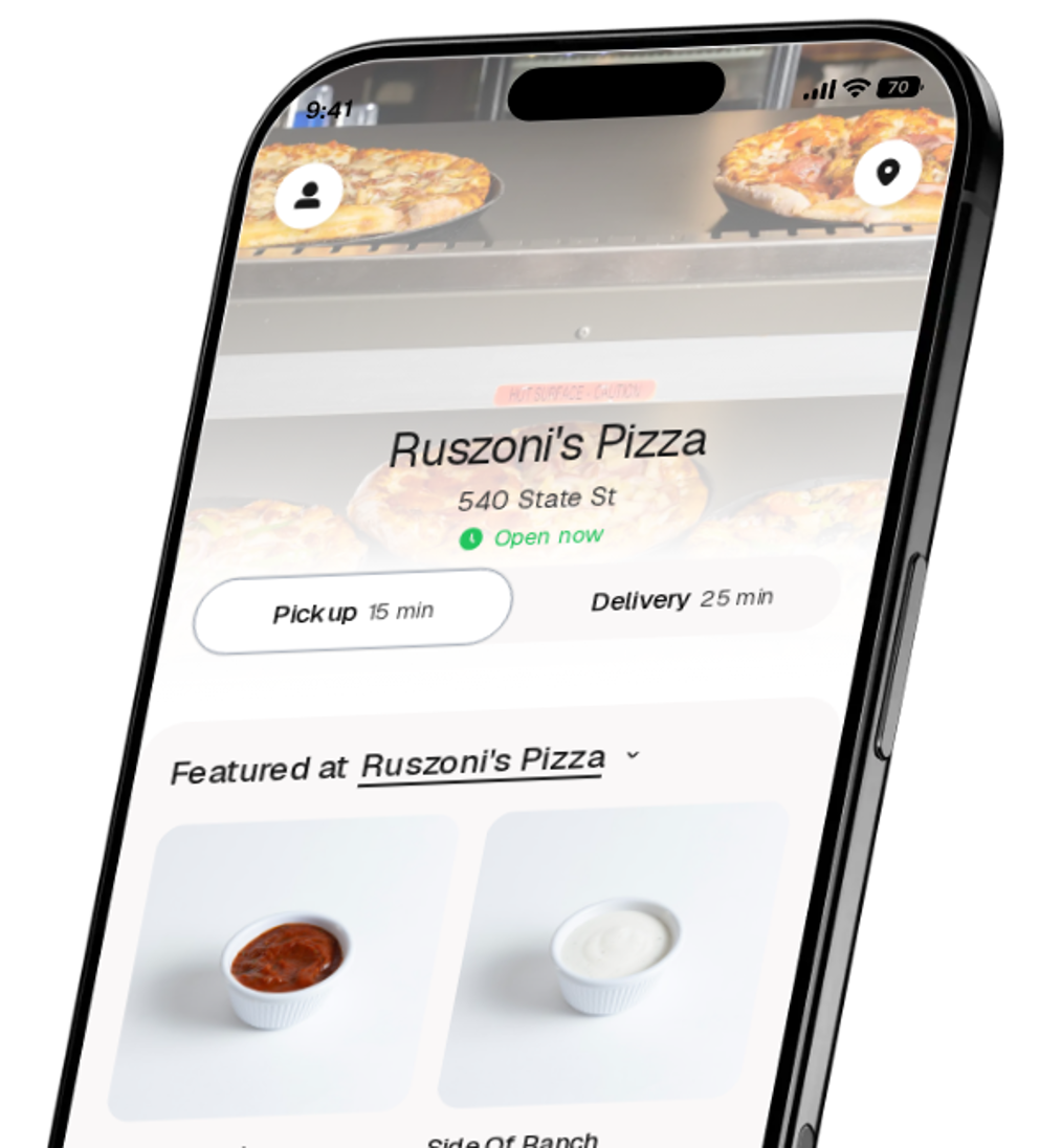 Ruszoni's Pizza app preview